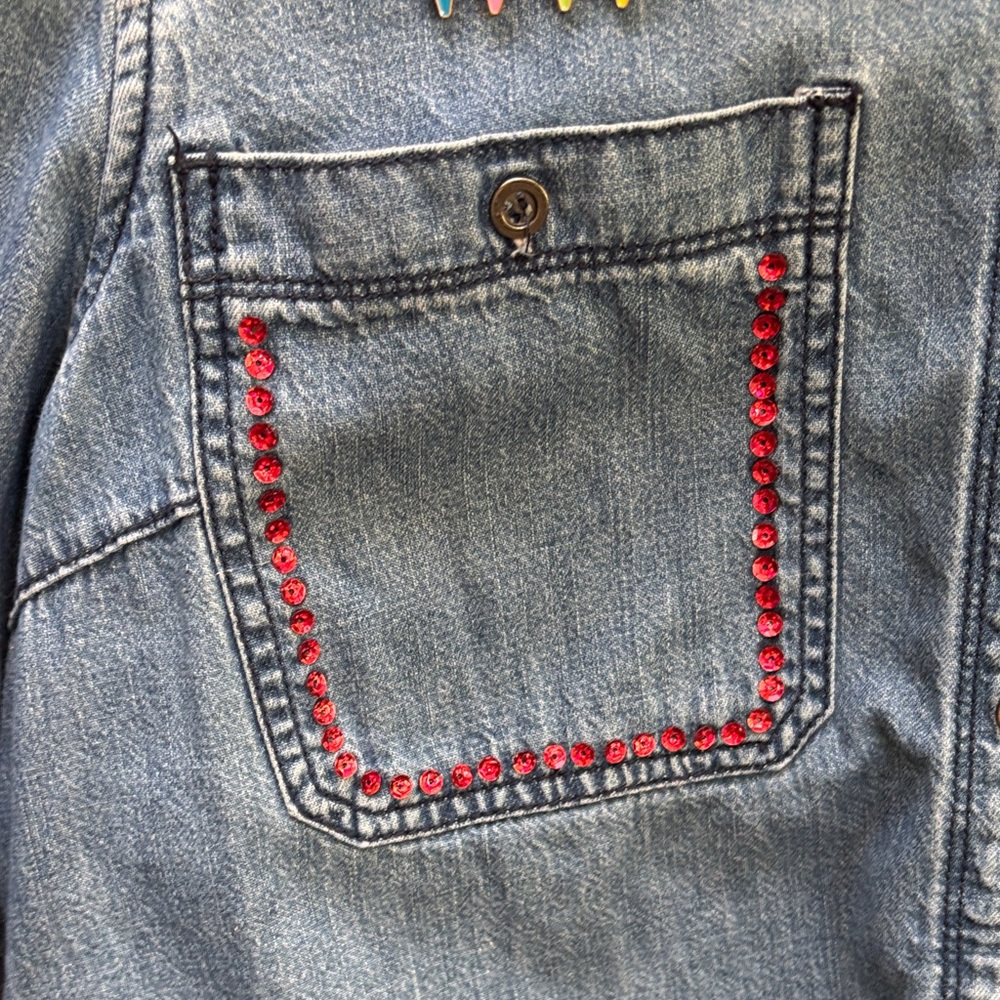 Upcycled by Me Denim Shirt Bark To School - Picture 10 of 11